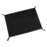 Maxbell Folding Dice Tray Set Flannel Reinforced Bottom Rectangle for Board Games Flannel Black