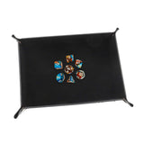 Maxbell Folding Dice Tray Set Flannel Reinforced Bottom Rectangle for Board Games Flannel Black