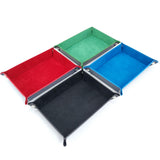 Maxbell Folding Dice Tray Set Flannel Reinforced Bottom Rectangle for Board Games Flannel Black