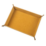 Maxbell Folding Dice Tray Set Flannel Reinforced Bottom Rectangle for Board Games Flannel Yellow