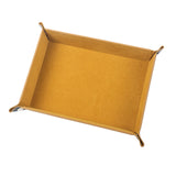 Maxbell Folding Dice Tray Set Flannel Reinforced Bottom Rectangle for Board Games Flannel Yellow