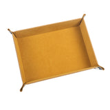 Maxbell Folding Dice Tray Set Flannel Reinforced Bottom Rectangle for Board Games Flannel Yellow