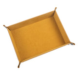 Maxbell Folding Dice Tray Set Flannel Reinforced Bottom Rectangle for Board Games Flannel Yellow