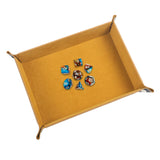Maxbell Folding Dice Tray Set Flannel Reinforced Bottom Rectangle for Board Games Flannel Yellow