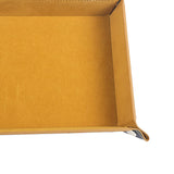 Maxbell Folding Dice Tray Set Flannel Reinforced Bottom Rectangle for Board Games Flannel Yellow