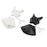 Maxbell 1/6 Female Doll Clothes Female Clothes Set Vest for 12inch Cosplay Dolls Black