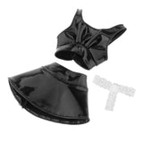 Maxbell 1/6 Female Doll Clothes Female Clothes Set Vest for 12inch Cosplay Dolls Black