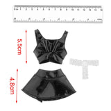 Maxbell 1/6 Female Doll Clothes Female Clothes Set Vest for 12inch Cosplay Dolls Black