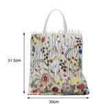 Maxbell 3xFashion Embroidered Tote Bag for Shopping Working Traveling Style A