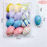 Maxbell 12Pcs Hanging Artificial Bird Eggs Easter Egg for Home Wedding Decoration Style A