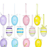 Maxbell 12Pcs Hanging Artificial Bird Eggs Easter Egg for Home Wedding Decoration Style A