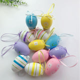Maxbell 12Pcs Hanging Artificial Bird Eggs Easter Egg for Home Wedding Decoration Style A