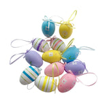 Maxbell 12Pcs Hanging Artificial Bird Eggs Easter Egg for Home Wedding Decoration Style A