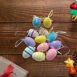 Maxbell 12Pcs Hanging Artificial Bird Eggs Easter Egg for Home Wedding Decoration Style A