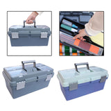 Maxbell Portable Storage Box Organizer Toolbox 16inch Large Capacity for Office Home Grey