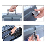 Maxbell Portable Storage Box Organizer Toolbox 16inch Large Capacity for Office Home Grey