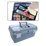 Maxbell Portable Storage Box Organizer Toolbox 16inch Large Capacity for Office Home Grey