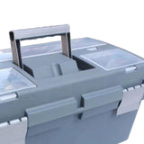 Maxbell Portable Storage Box Organizer Toolbox 16inch Large Capacity for Office Home Grey