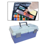 Maxbell Portable Storage Box Organizer Toolbox 16inch Large Capacity for Office Home Blue