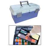 Maxbell Portable Storage Box Organizer Toolbox 16inch Large Capacity for Office Home Blue