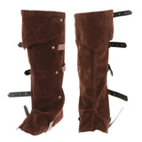 Maxbell 2xPirate Boot Covers Costume Accessories PU Cosplay Steampunk Boots Case Brown