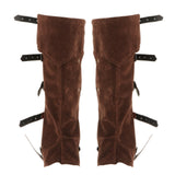 Maxbell 2xPirate Boot Covers Costume Accessories PU Cosplay Steampunk Boots Case Brown
