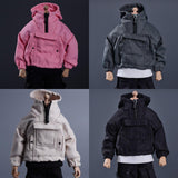 Maxbell 1/12 Scale Male Figure Hoodies Top for 6 inch Male Collectable Action Figure Pink