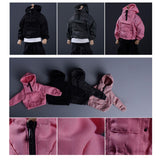 Maxbell 1/12 Scale Male Figure Hoodies Top for 6 inch Male Collectable Action Figure Pink