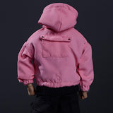Maxbell 1/12 Scale Male Figure Hoodies Top for 6 inch Male Collectable Action Figure Pink