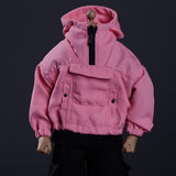 Maxbell 1/12 Scale Male Figure Hoodies Top for 6 inch Male Collectable Action Figure Pink
