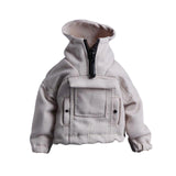 1/12 Scale Male Figure Hoodies Top for 6 inch Male Collectable Action Figure Light Khaki