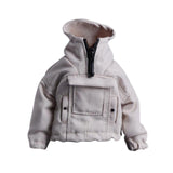 1/12 Scale Male Figure Hoodies Top for 6 inch Male Collectable Action Figure Light Khaki