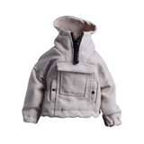 1/12 Scale Male Figure Hoodies Top for 6 inch Male Collectable Action Figure Light Khaki