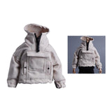 1/12 Scale Male Figure Hoodies Top for 6 inch Male Collectable Action Figure Light Khaki