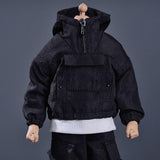 Maxbell 1/12 Scale Male Figure Hoodies Top for 6 inch Male Collectable Action Figure Black