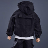 Maxbell 1/12 Scale Male Figure Hoodies Top for 6 inch Male Collectable Action Figure Black