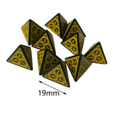 Maxbell 2x10 Pieces Acrylic D4 Dices Polyhedral Dices Set for Card Games Math Teaching Yellow