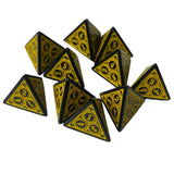 Maxbell 3x10 Pieces Acrylic D4 Dices Polyhedral Dices Set for Card Games Math Teaching Yellow