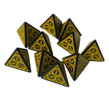 Maxbell 4x10 Pieces Acrylic D4 Dices Polyhedral Dices Set for Card Games Math Teaching Yellow