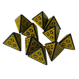 Maxbell 4x10 Pieces Acrylic D4 Dices Polyhedral Dices Set for Card Games Math Teaching Yellow