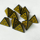 Maxbell 6x10 Pieces Acrylic D4 Dices Polyhedral Dices Set for Card Games Math Teaching Yellow