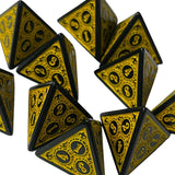 Maxbell 4x10 Pieces Acrylic D4 Dices Polyhedral Dices Set for Card Games Math Teaching Yellow