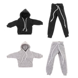 Maxbell 1/12 Scale Miniature Male Doll Clothes for 6inch Figures Black Hoodies Top