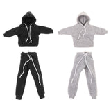 Maxbell 1/12 Scale Miniature Male Doll Clothes for 6inch Figures Black Hoodies Top