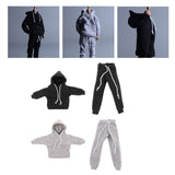 Maxbell 1/12 Scale Miniature Male Doll Clothes for 6inch Figures Black Hoodies Top