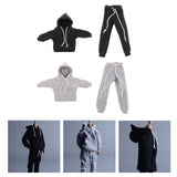 Maxbell 1/12 Scale Miniature Male Doll Clothes for 6inch Figures Black Hoodies Top