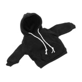 Maxbell 1/12 Scale Miniature Male Doll Clothes for 6inch Figures Black Hoodies Top
