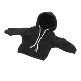 Maxbell 1/12 Scale Miniature Male Doll Clothes for 6inch Figures Black Hoodies Top