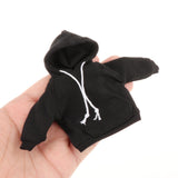 Maxbell 1/12 Scale Miniature Male Doll Clothes for 6inch Figures Black Hoodies Top