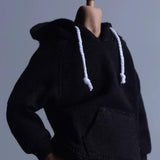 Maxbell 1/12 Scale Miniature Male Doll Clothes for 6inch Figures Black Hoodies Top